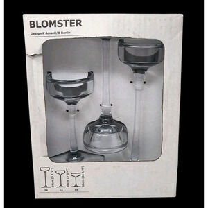 IKEA Blomster 3 Piece Candle Holder Set Clear Glass 901.674.39 Amsell Berlin NEW